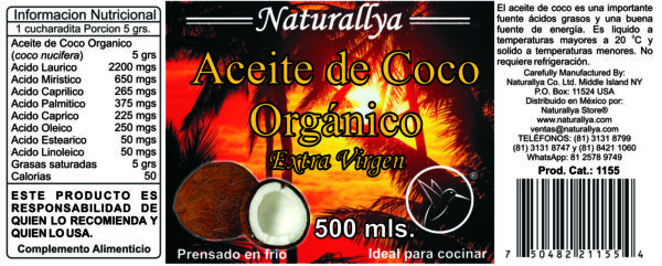Aceite de Coco Orgánico 500ml