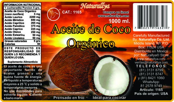Aceite de Coco Orgánico 1000ml