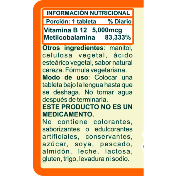 Vitamina B12 Metilcobalamina Naturallya