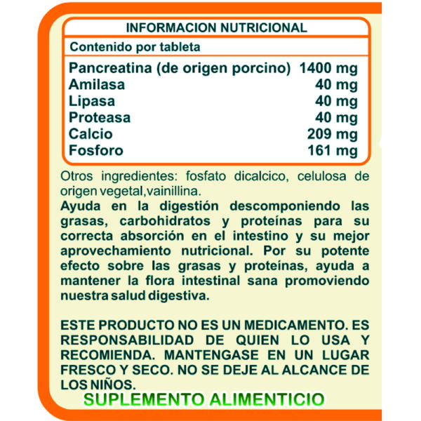 Pancreatina Enzimas Digestivas Naturallya