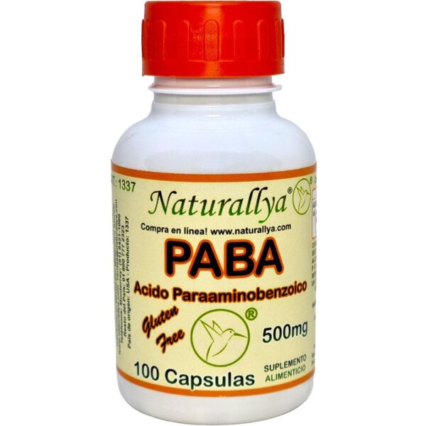 PABA Acido Paraaminobenzoico 100 Capsulas 500mg Naturallya