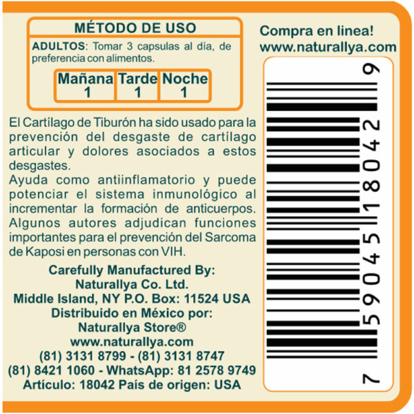 Cartílago de Tiburón 740mg Naturallya®