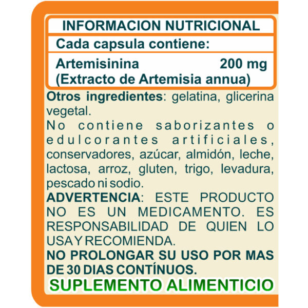 Artemisinina Artemisa annua 200 mg Naturallya®