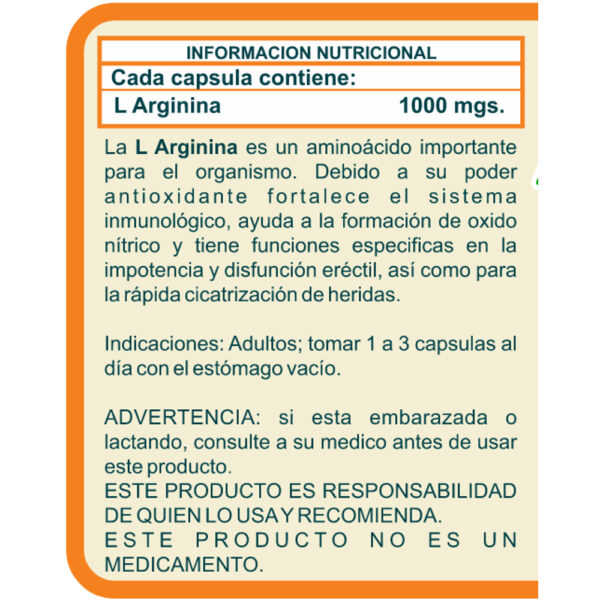 L Arginina 1000mg Naturallya