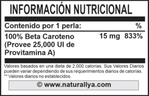 Betacaroteno 25,000 UI Naturallya®