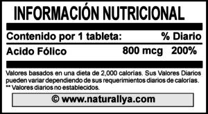 Acido Fólico 800 mcg Naturallya®
