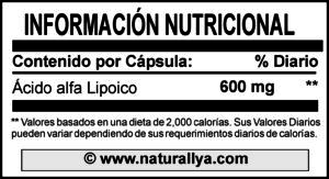 Acido alfa Lipoico 600mg Naturallya®