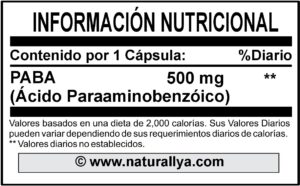 PABA Acido Paraaminobenzoico Naturallya