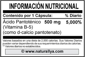 Acido Pantotenico Vitamina B5 Naturallya